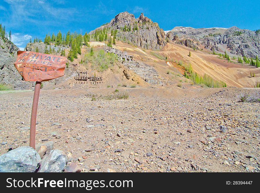 Ruins of a Silver Mine in Animas Forks, just north of Silverton, in the San Juan Mountains in Colorado. Ruins of a Silver Mine in Animas Forks, just north of Silverton, in the San Juan Mountains in Colorado