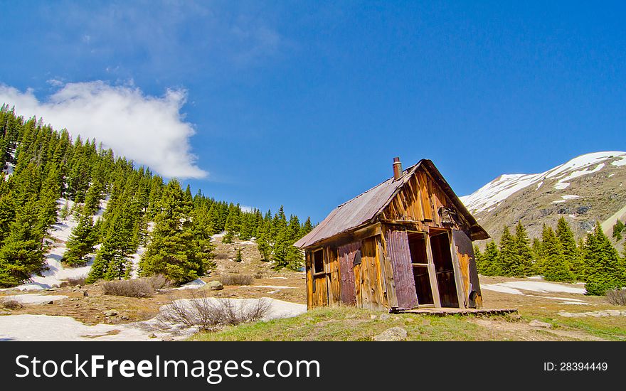 A Preserved House in Animas Forks, a ghost town in the San Juan Mountains of Colorado.