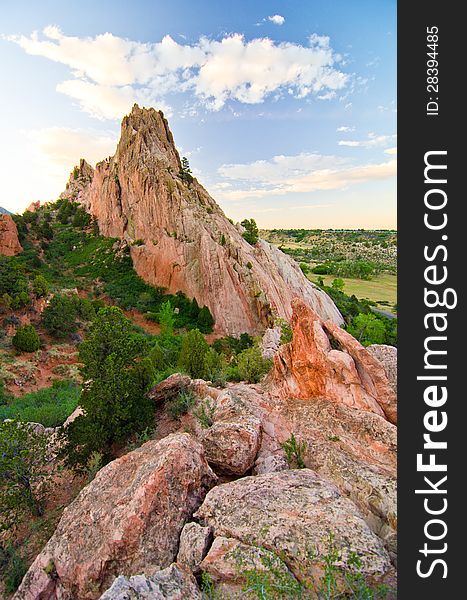 Rock Formation at Garden of the Gods in Colorado Springs, Colorado.