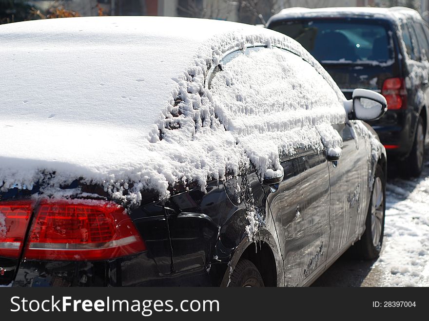 Snow Covered Car