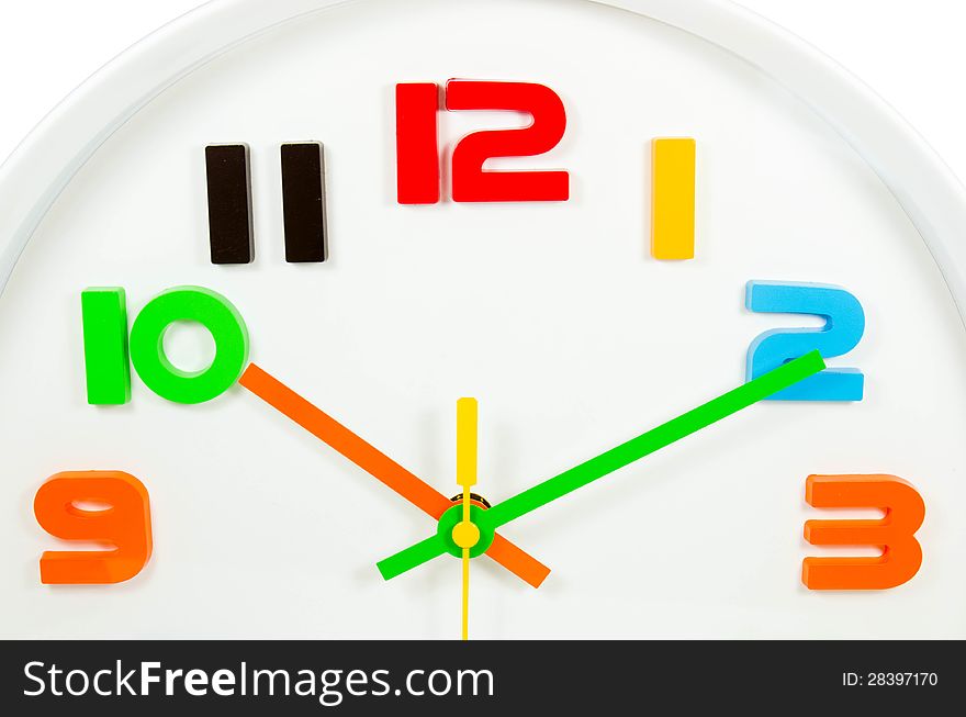 Color full wall clock  isolated