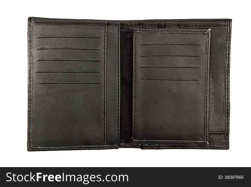 Black wallet isolated on white background