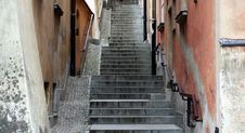 A Narrow Alley In Warsaw Royalty Free Stock Photo A Narrow Alley In Warsaw Royalty Free Stock Photo