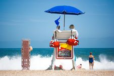Lifeguards Watching Beach Stock Photo