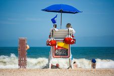Lifeguards Watching Beach Stock Image