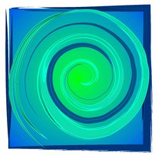 Swirl Spiral Tile - Blue Green Stock Photography