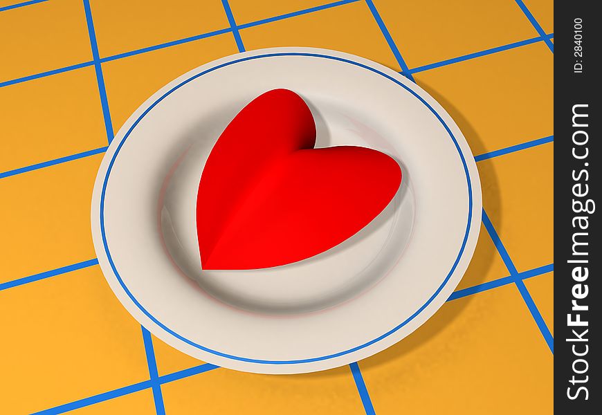 The stylized heart in a plate