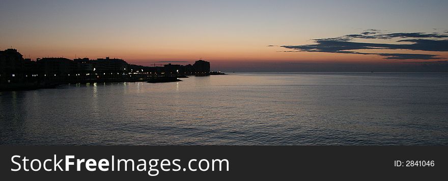 Dawn over the Mediterranean sea taken in Spain at Torrevieja. Dawn over the Mediterranean sea taken in Spain at Torrevieja.