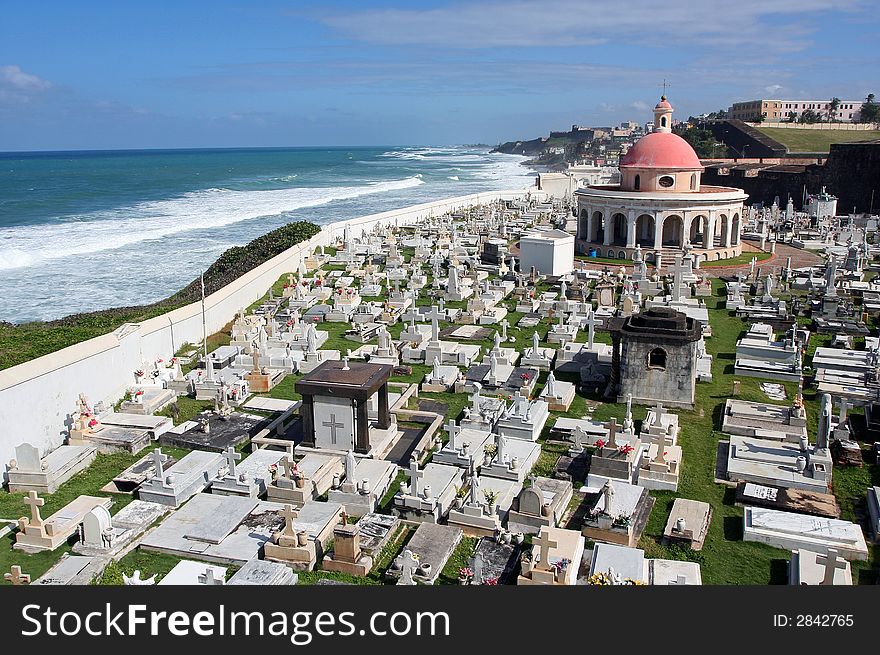 Very old cemetery on the Puerto Rican coast, San Juan. Very old cemetery on the Puerto Rican coast, San Juan.