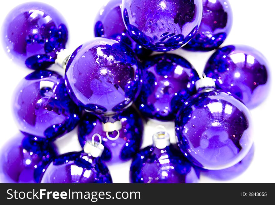 Purple glass holiday ornament bunch. Purple glass holiday ornament bunch.