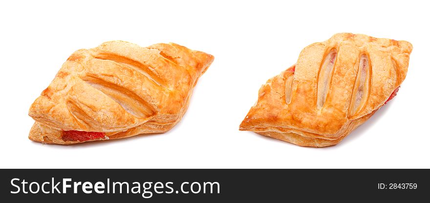 Some sweet cookies on white background