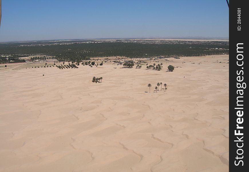 Air photo desert and oasis tunisia africa