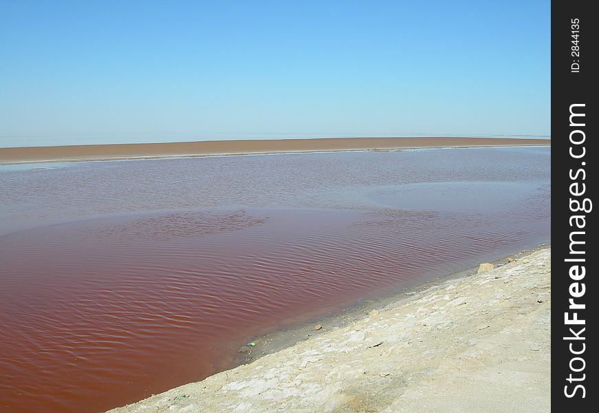 Salt lake in tunisia africa. Salt lake in tunisia africa