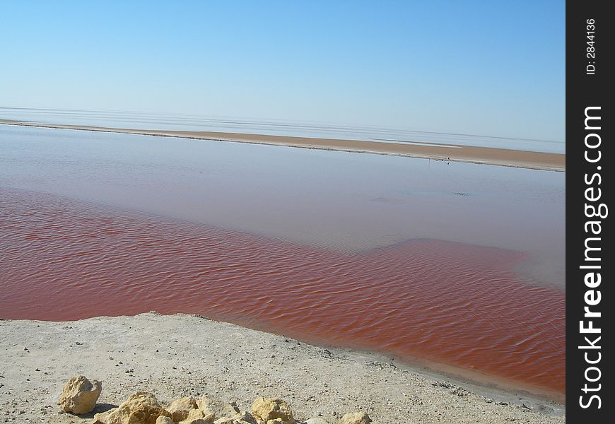 Salt lake in tunisia africa. Salt lake in tunisia africa