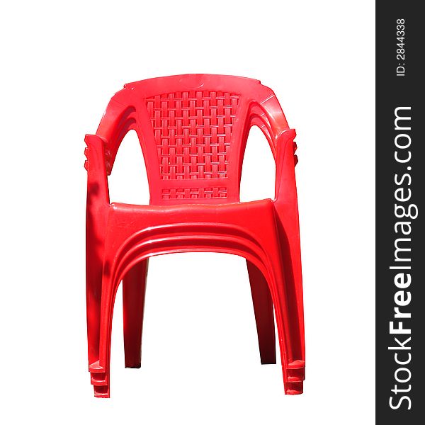Red chairs on white background