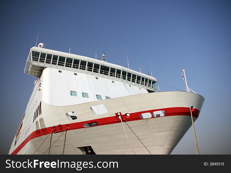 Passenger ship front piraeus athens greece. Passenger ship front piraeus athens greece