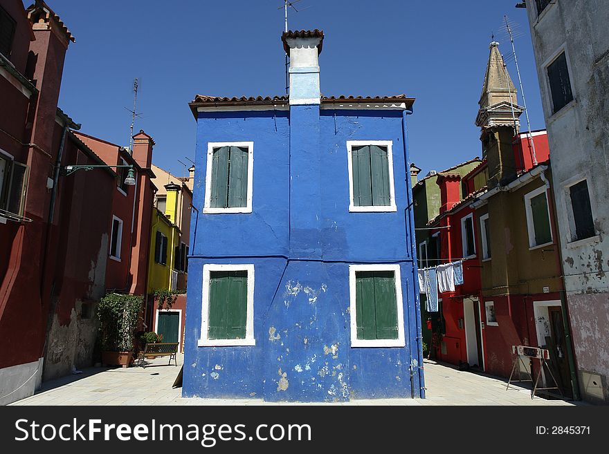 Colorfull houses on Burano island