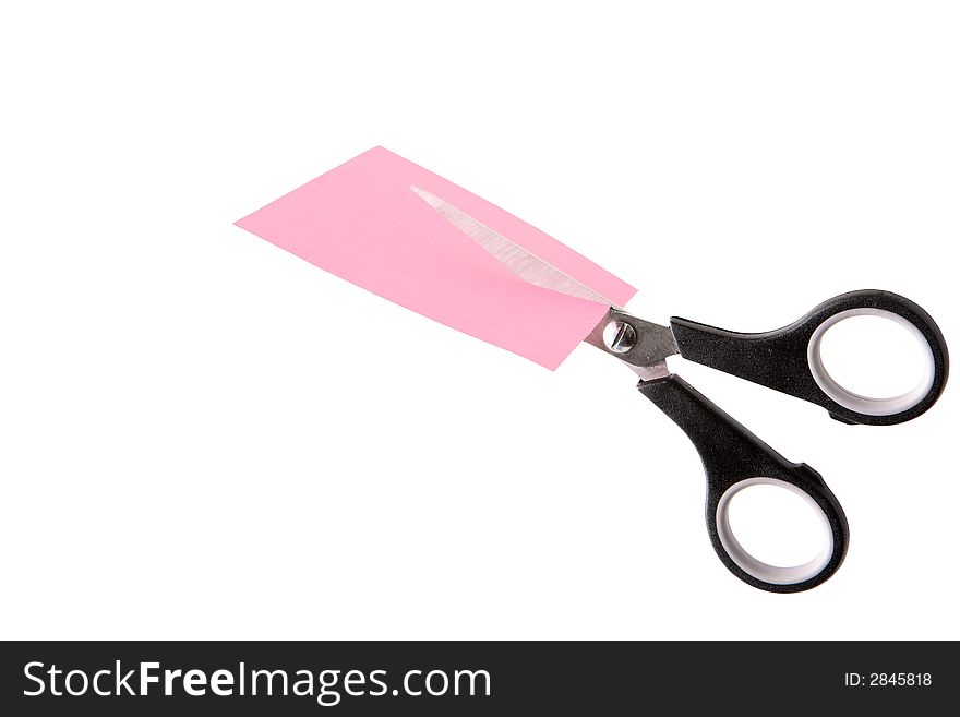 Cutting paper with scissor movement. Cutting paper with scissor movement