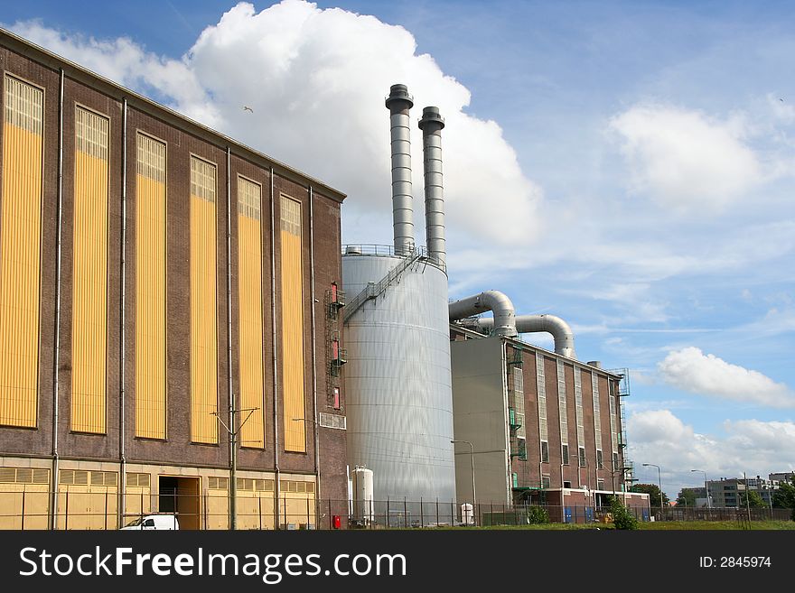 Factory that makes electricity from gas. Factory that makes electricity from gas