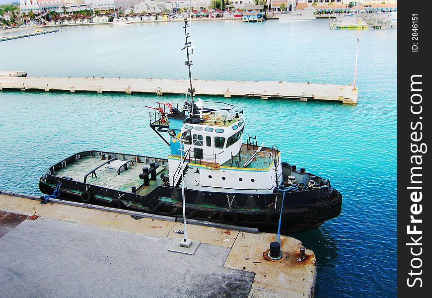 Moored cutter at the pier