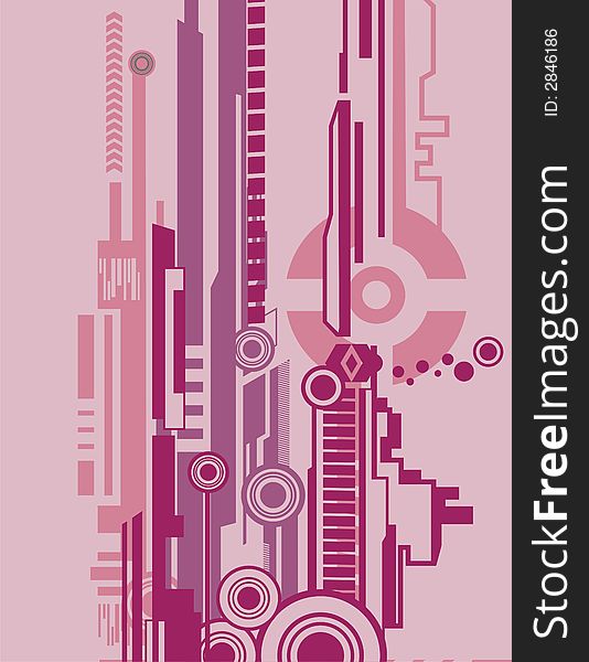 Abstract technical background in purple and rose colors. Abstract technical background in purple and rose colors.