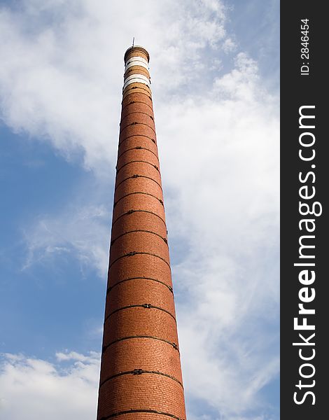 Tube on blue sky background and clouds