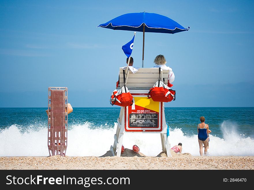 Lifeguards Watching Beach