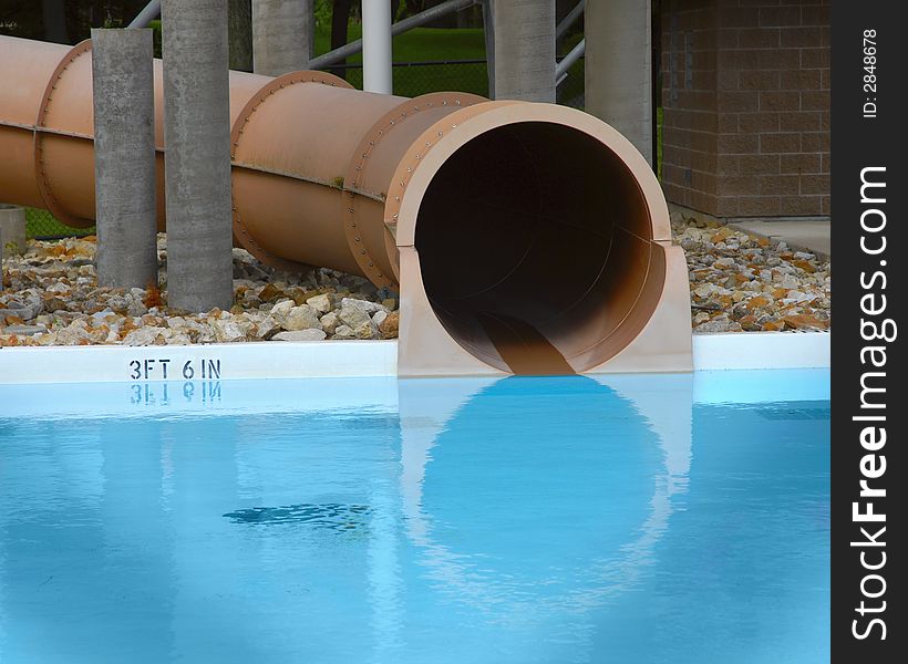 Empty water slide in the summer time