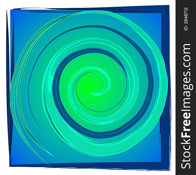 Swirl Spiral Tile - Blue Green