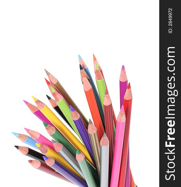 Color pencils isolated on white