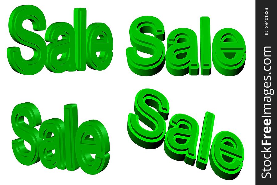 Various colors 3D Sale signs / symbols. Various colors 3D Sale signs / symbols