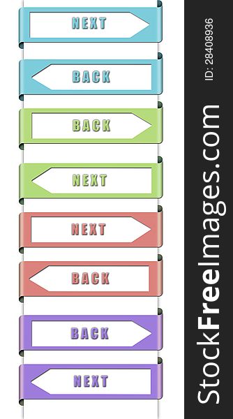 Colored buttons for web isolated background
