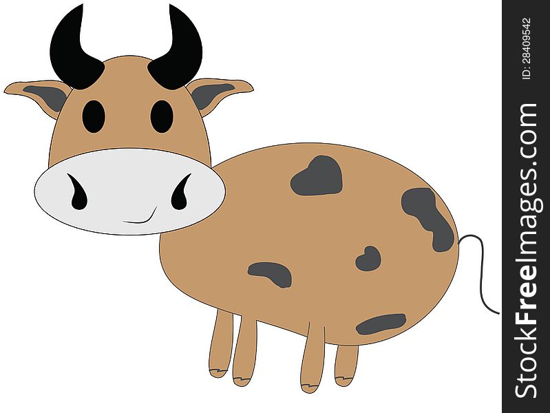 Cute cartoon cow