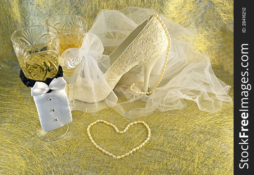 Wedding card with shoe