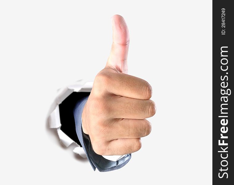 Thumb up for success in business