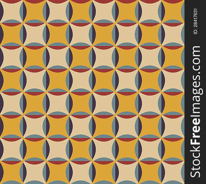 Geometrical pattern in retro colors, seamless  background. Geometrical pattern in retro colors, seamless  background