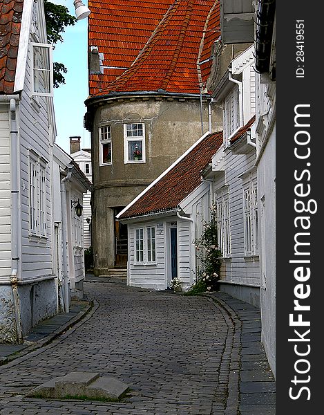 Norwegian street in the town of Stavanger