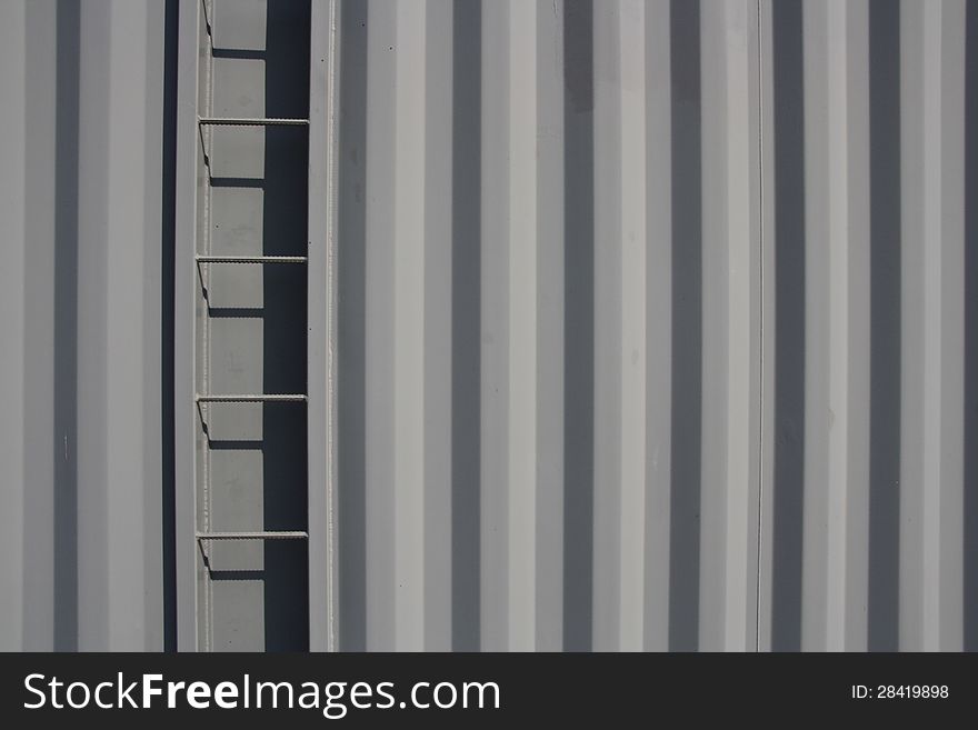 Ladder on the wall steel sheet or metal sheet