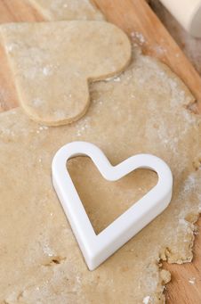 Cookie Cutters In The Form Of Heart In Cookie Dough Royalty Free Stock Photo Cookie Cutters In The Form Of Heart In Cookie Dough Royalty Free Stock Photo