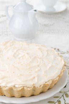 Lemon Tart With Meringue On A Plate Royalty Free Stock Photo