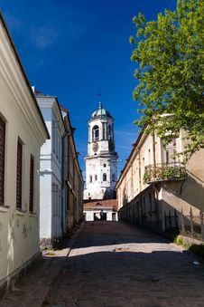 Old Tower With Clock In Vyborg, Russia Royalty Free Stock Image Old Tower With Clock In Vyborg, Russia Royalty Free Stock Image