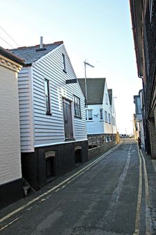 Narrow Lane Harbour Cottages Royalty Free Stock Images Narrow Lane Harbour Cottages Royalty Free Stock Images
