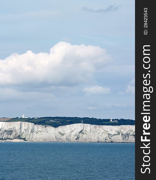 Cliff of Dover with South Foreland lighthouse. Cliff of Dover with South Foreland lighthouse