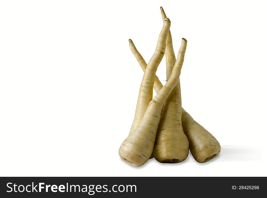 Group of Parsnip isolated on a white background.