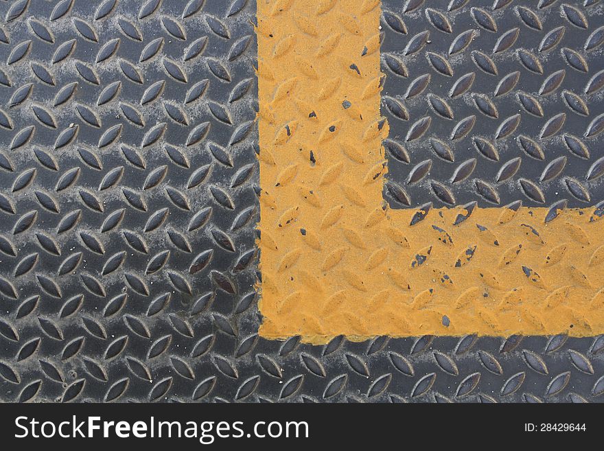 Metal sheet pattern with yellow line