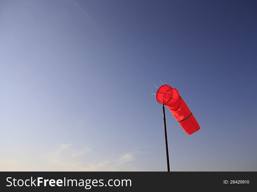 Windsock on the top floor in wide view