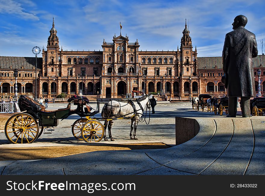 Image of Spain square in Seville, Spain. Image of Spain square in Seville, Spain