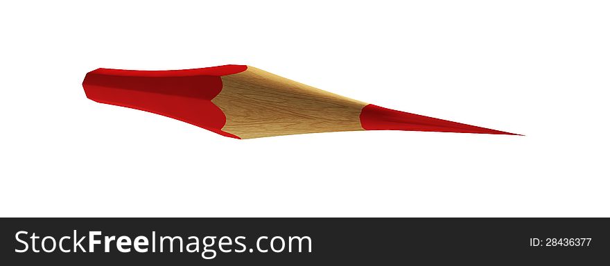 Red pencil in position of a dart