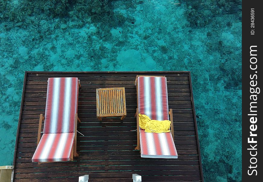 A picture of Maldives water villa deck