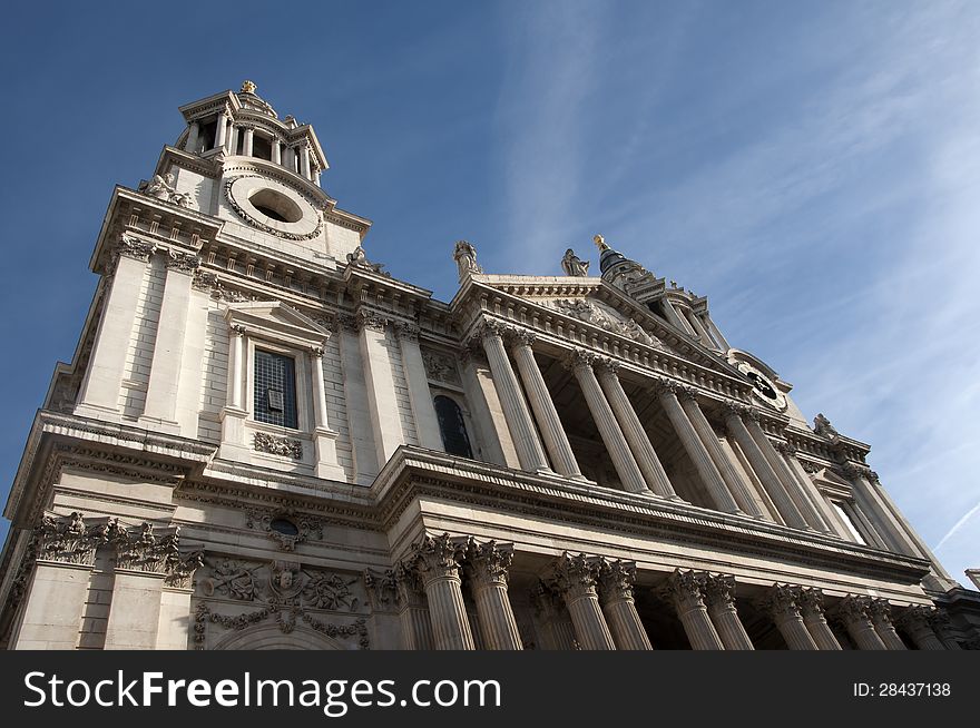 Detail of one of Saint Paul's Cathedral west front, in London, UK. Detail of one of Saint Paul's Cathedral west front, in London, UK.